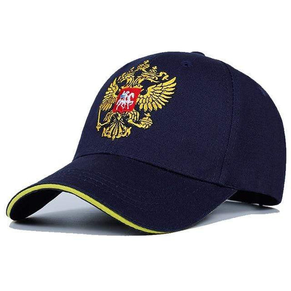 Planet Gates Navy Blue Cotton Outdoor Baseball Cap Russia Badge Embroidery Snapback Fashion Sports Hat Men and women with Patriot Hat bone
