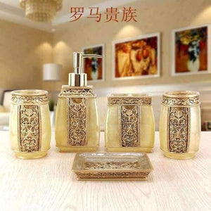 Planet Gates Navy Blue Fashion bathroom supplies resin set of five pieces wash bath tubs Europe type bath products toothpaste receive a suit