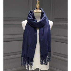 Planet Gates Navy Blue Female Male Canada Wool Cashmere Scarf Pashmina Tassels Women Wrap Warm Luxury Brand Scarf Unisex Men SCARF