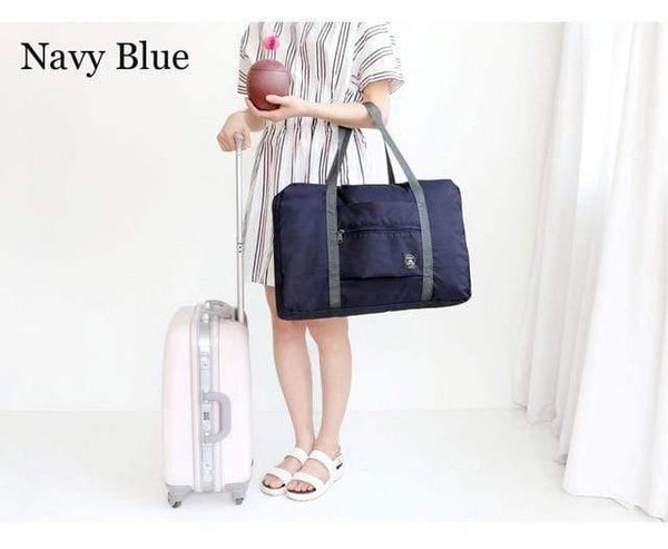 Planet Gates Navy Blue Foldable Travel Bags Nylon Luggage Suitcase Bags For Men And Women Travel Aircraft Package Packing Cubes