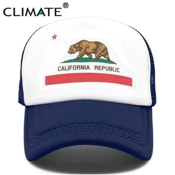 Planet Gates Navy Blue / Kid 52to55cm Head California Trucker Cap Men Bear California Republic Flag Cap  Funny Hip Hop Hat Cap Cool Summer Mesh Cap Adult  Kids Kid
