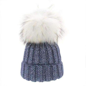 Planet Gates navy blue / Kids for 46-52cm 2018 Winter Blends Women Beanies Knit Hat Real Pompoms Fur Ball Beanie Gorro Solid Caps Casual Knit Crochet Bonnet Cap Hats