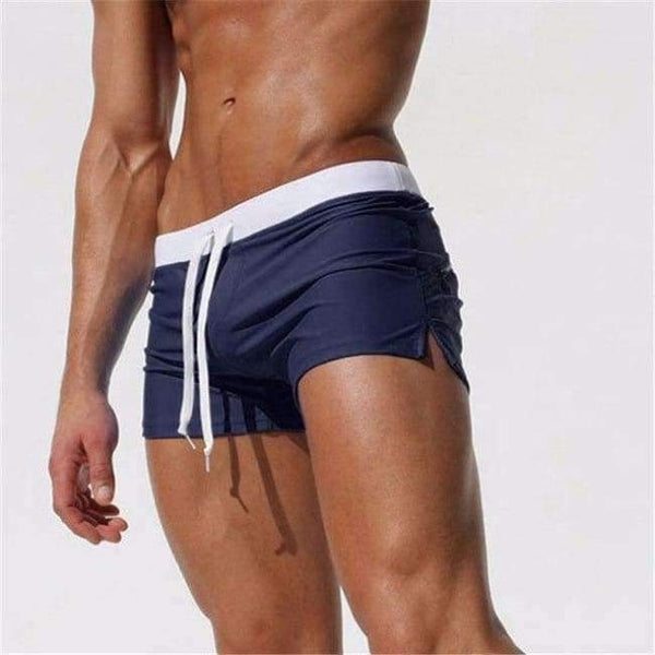 Planet Gates Navy Blue / L Swimwear Men Swimsuit Maillot De Bain Swim Suits Boxer Shorts Swim Trunks Swimming Surf Banadores Sunga zwembroek heren