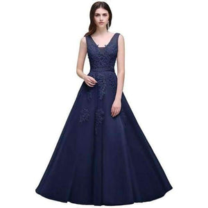 Planet Gates Navy Blue Long / 6 Long Short Evening Dress Long Tulle Lace Formal gown Backless evening dresses prom dresses robe de soiree 2018