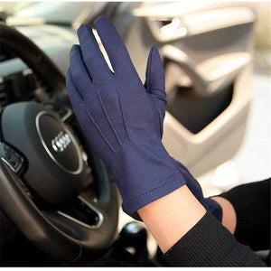 Planet Gates Navy Blue / M Summer Sun Protection Gloves Male Thin Breathable Anti-Slip Driving Gloves Anti-UV Full Fingers Man Mittens SZ105W1