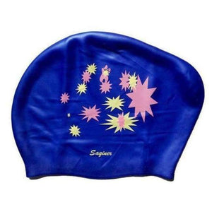 Planet Gates Navy Blue / One Size Adult Silicone Elastic Waterproof Protect Ears Long Hair Sports Swim Pool Hat Swimming Cap Men Women Free size