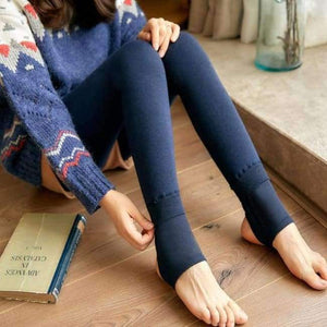 Planet Gates Navy Blue / One Size Warm Leggings for Women Milk Cotton Slim Leggings Single Cashmere Foot Wear Elastic Pants Legging Female Winter Leggings