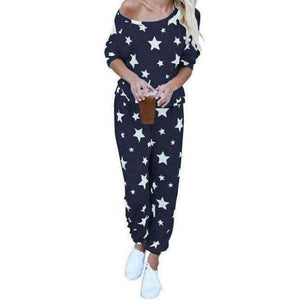 Planet Gates Navy blue / S 2 Piece Set 2018 Autumn Women Top and Pants Tracksuit Sportswear Casual Sweat Pants Sweatshirt Women's  Set Home Suit