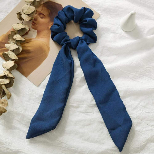 Stripe Ribbon Hair Scrunchies Women Elastic Hair Bands Scarf Hair Ties Rope Ponytail Holder Girls Hair Accessories