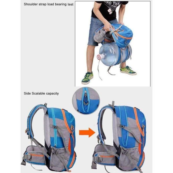 Planet Gates Navy Camping Hiking Backpack 45L Waterproof Trekking Sports Bag Fishing Backpacks Mountaineering Bag Climbing Travel Rucksack