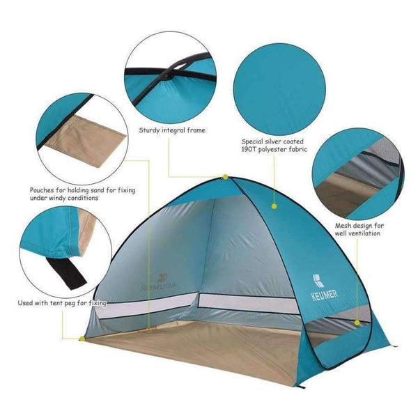 Planet Gates Navy / China Automatic Beach Tent 2 Persons Camping Tent UV Protection Shelter Outdoor Tent Instant Pop-up Summer Tent 200*120*130cm