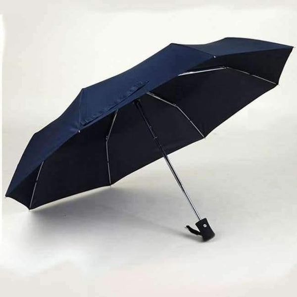 Planet Gates Navy / China Ladies Fully-automatic Aluminium Fiberglass Strong Frame Three Folding compact big rain umbrella