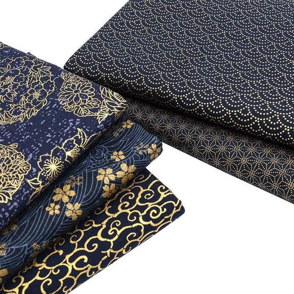 Planet Gates Navy Cotton Fabric By Half Yards Japanese Sewing Fabric For DIY Kimono Handicraft Materials For Children TJ1023