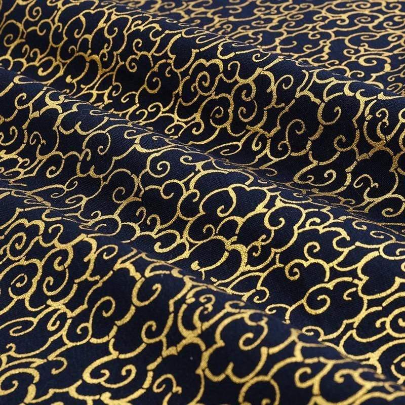 Planet Gates Navy Cotton Fabric By Half Yards Japanese Sewing Fabric For DIY Kimono Handicraft Materials For Children TJ1023