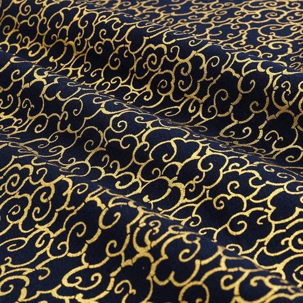 Planet Gates Navy Cotton Fabric By Half Yards Japanese Sewing Fabric For DIY Kimono Handicraft Materials For Children TJ1023