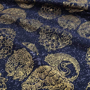 Planet Gates Navy Cotton Fabric By Half Yards Japanese Sewing Fabric For DIY Kimono Handicraft Materials For Children TJ1023