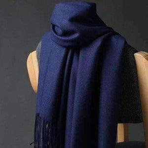 Planet Gates navy DANKEYISI Luxury Winter Scarf Women Thicken Warm Scarves Wool Cashmere Scarf Man Wrap Pashmina Tassels Solid Color Scarf hijab