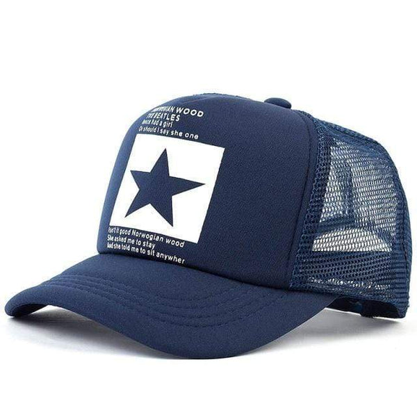 Planet Gates Navy Five Star Pattern Baseball Cap Women Outdoor Baseball Hat Breathable Men Women Summer Mesh Caps Snapback Gorras