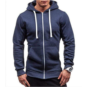 Planet Gates Navy / L Men Hoodies Jacket Spring Drawstring Zipper Hooded Sweatshirt Male Long Sleeve Pocket Pullover Autumn Hoodie Coat MWW145
