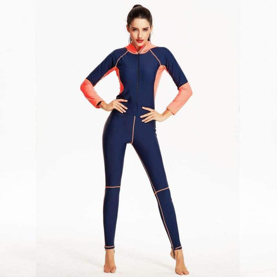 Planet Gates navy / L Women Swimwear 2017 Bikini Diving Suit Swimsuit High Quality Cover Up Zipper Retro Bodysuit Swim Wear Girl Sports Biquini