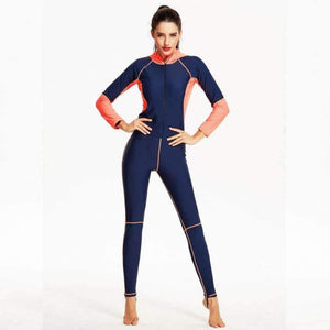 Planet Gates navy / L Women Swimwear 2017 Bikini Diving Suit Swimsuit High Quality Cover Up Zipper Retro Bodysuit Swim Wear Girl Sports Biquini