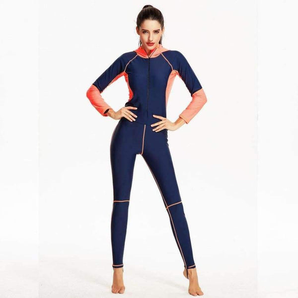 Planet Gates navy / L Women Swimwear 2017 Bikini Diving Suit Swimsuit High Quality Cover Up Zipper Retro Bodysuit Swim Wear Girl Sports Biquini