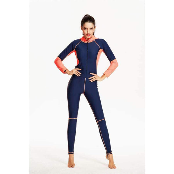 Planet Gates navy / L Women Swimwear 2017 Bikini Diving Suit Swimsuit High Quality Cover Up Zipper Retro Bodysuit Swim Wear Girl Sports Biquini