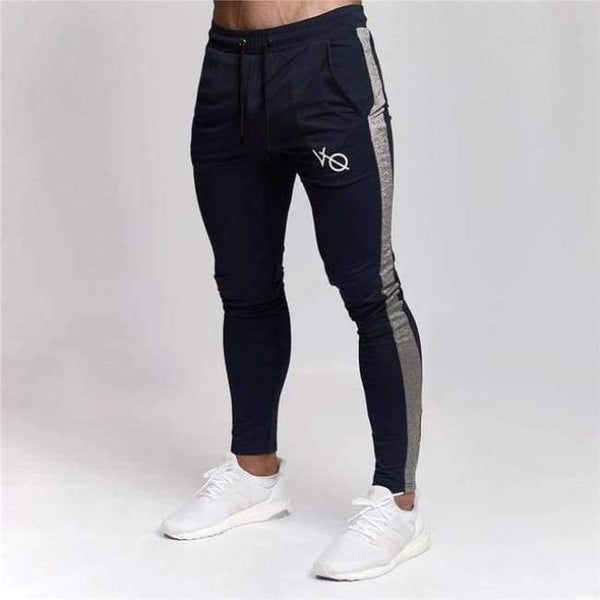Planet Gates Navy / M Running Tights Men Comression Pants Sports Jogging Leggings Mens Fitness Training Sweatpants Gym Clothing Long Trousers