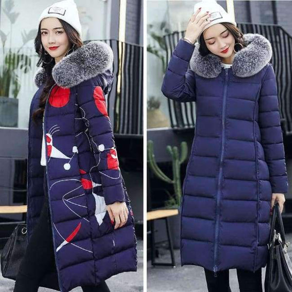 Planet Gates Navy / M Woman Winter Jacket Women's Coat Plus Size 3XL Padded long Parka Outwear for women Jaquata Feminina Inverno