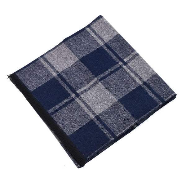 Planet Gates Navy Men New Autumn Plaids Contrast Colors Long Shawl Male Stripes Geometric Wrap Winter Chevron
