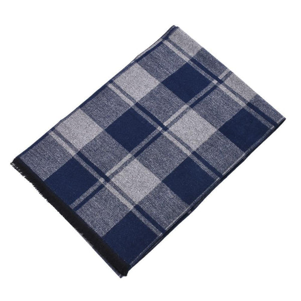 Planet Gates Navy Men New Autumn Plaids Contrast Colors Long Shawl Male Stripes Geometric Wrap Winter Chevron