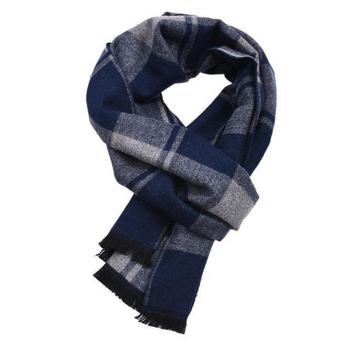 Planet Gates Navy Men New Autumn Plaids Contrast Colors Long Shawl Male Stripes Geometric Wrap Winter Chevron