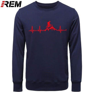 Planet Gates NAVY RED / XS Hoodies Mountain Bike Heartbeat Funny MTB Dirt Bike Plus Custom LONG Sleeve Men's Fashion Family Cotton Hoodies, Sweatshirts