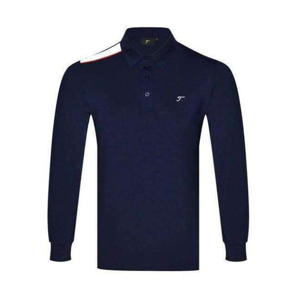 Planet Gates Navy / S Golfová trička Nejnovější podzimní golfové oblečení s dlouhým rukávem pro muže Prodyšné sportovní golfové oblečení Pánská polo trička Topy Navy Černá Šedá