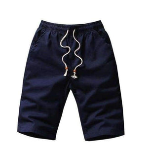 Planet Gates Тъмносини шорти / XL Лятна мода 2018 Нови дишащи памучни бермуди, ежедневни мъжки шорти, прави, каки, черни, дължина до коляното, къси джогери, 5xl