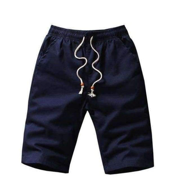 Planet Gates Тъмносини шорти / XL Лятна мода 2018 Нови дишащи памучни бермуди, ежедневни мъжки шорти, прави, каки, черни, дължина до коляното, къси джогери, 5xl