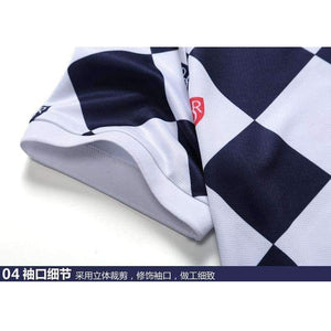 Planet Gates navy white plaid / S Polo Women's Golf T-shirt Summer Clothing Ladies Short Sleeve Korean POLO Shirt Breathable Leisure Sports