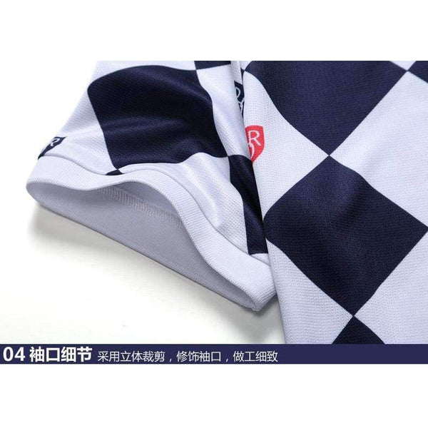 Planet Gates navy white plaid / S Polo Women's Golf T-shirt Summer Clothing Ladies Short Sleeve Korean POLO Shirt Breathable Leisure Sports