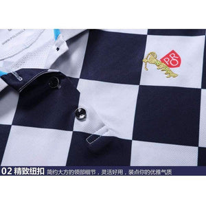 Planet Gates navy white plaid / S Polo Women's Golf T-shirt Summer Clothing Ladies Short Sleeve Korean POLO Shirt Breathable Leisure Sports