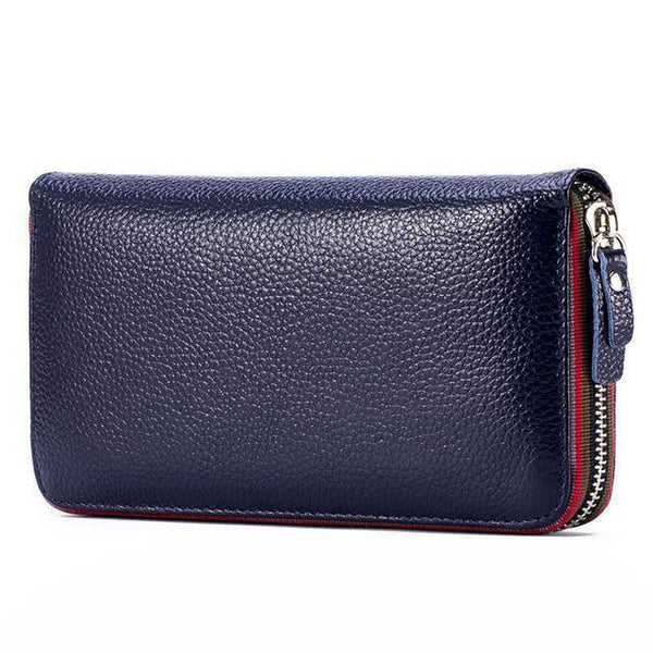 Planet Gates NAVY Women Wallet with Interior  Female Large Purse  Carteira Woman Genuine Leather Card Holder Money Bag Ladies Coin