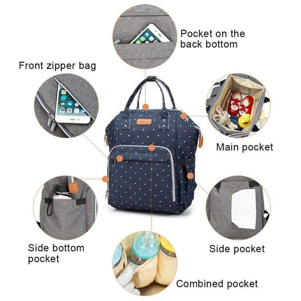 Planet Gates NB007 Maternity Nursing Diaper Bag Baby Care Stroller Carriage Large Capacity Organizer Backpack Travel Nappy Handbag Mochila