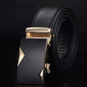 Planet Gates NE304 gold / 105cm 29to31 Inch [DWTS]Belt Male Genuine Leather Strap Belts For Men Top Quality Automatic Buckle black Belts Cummerbunds cinturon hombre