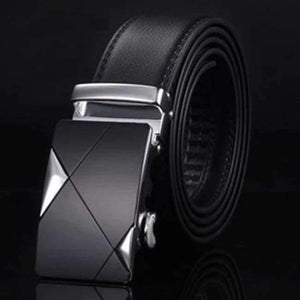 Planet Gates NE304 silvery / 105cm 29to31 Inch [DWTS]Belt Male Genuine Leather Strap Belts For Men Top Quality Automatic Buckle black Belts Cummerbunds cinturon hombre