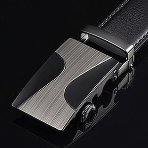 Planet Gates NE307 / 105cm 29to31 Inch Leather Strap Belts For Men Top Quality Automatic Buckle black Belts Cummerbunds