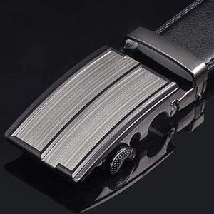 Planet Gates NE310 / 105cm 29to31 Inch Leather Strap Belts For Men Top Quality Automatic Buckle black Belts Cummerbunds