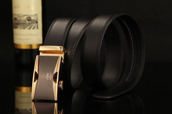 Planet Gates NE312 gold / 105cm 29to31 Inch Leather Strap Belts For Men Top Quality Automatic Buckle black Belts Cummerbunds