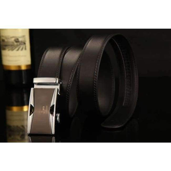 Planet Gates NE312 silvery / 105cm 29to31 Inch [DWTS]Belt Male Genuine Leather Strap Belts For Men Top Quality Automatic Buckle black Belts Cummerbunds cinturon hombre