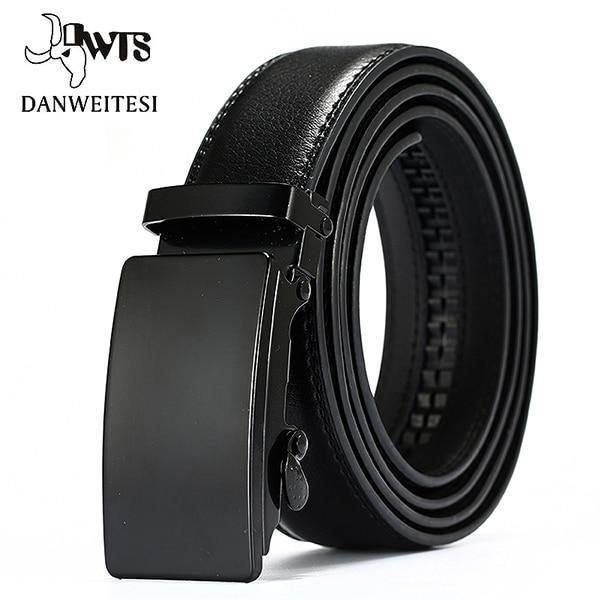 Planet Gates NE701 / 105cm 28to30 Inch Leather Belts For Men Automatic Male Belts Cummerbunds Leather Belt Men dropshipping Black Belts 105cm-125cm