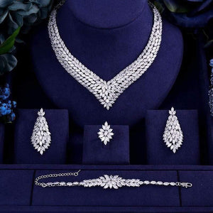 Planet Gates Necklace ,drop earrings ,bracelet and ring 4pcs dubai full wedding bridal jewelry set for woman