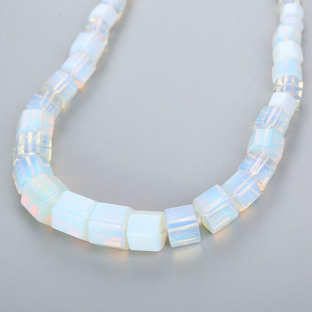 Planet Gates Necklace Magnesite Square Diamond Big Necklace Statement Natural Stone Gemstone Power Crystal Women Fine Jewelry